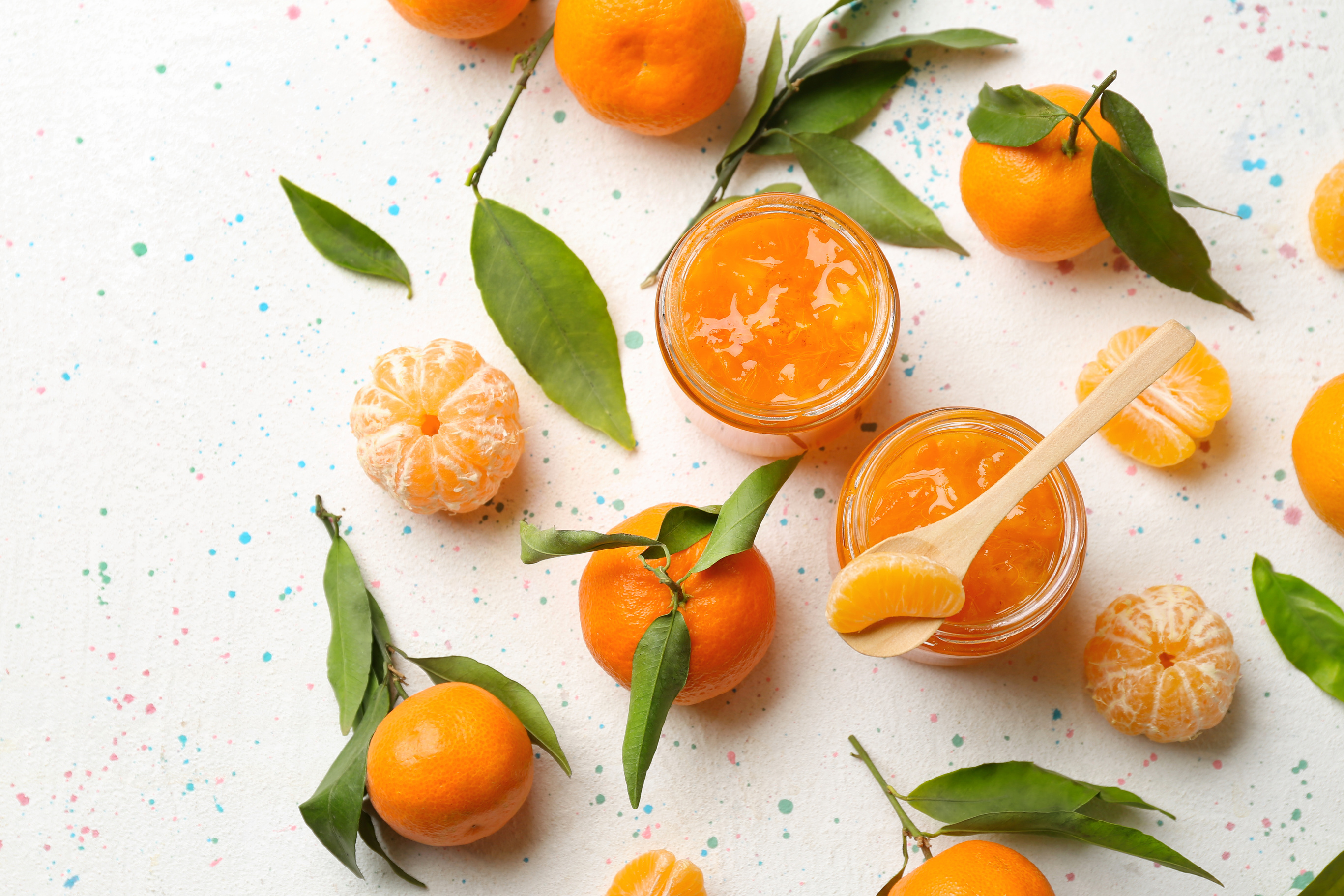 Jars of Tasty Tangerine Jam on Light Table